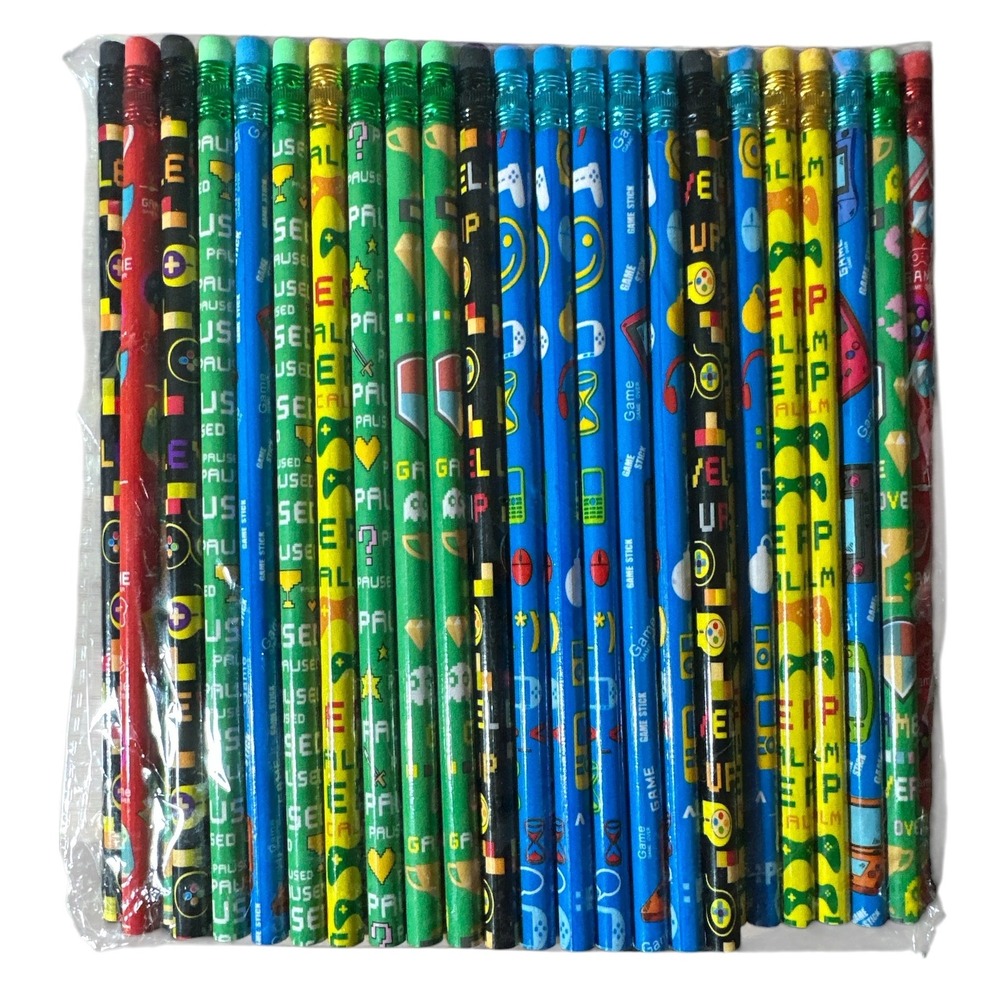 60 Video Game Themed Pencils Colorful, Gamers, School, Writing, Party Favors NEW